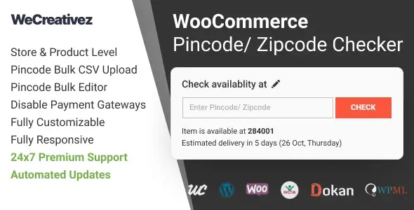 woocommerce pincode zipcode