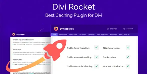 Divi Rocket – Best Caching Plugin for Divi
