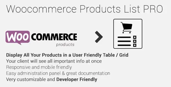 Woocommerce Products List Pro