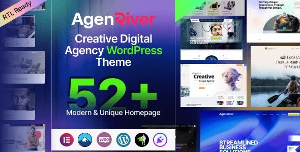 AgenRiver – Creative Digital Agency WordPress Theme
