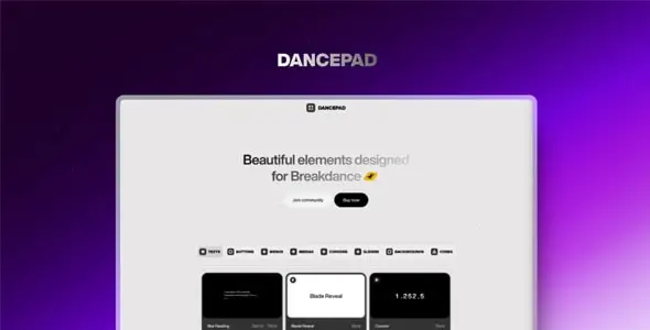 Dancepad | Beautiful elements plugin for Breakdance